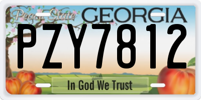 GA license plate PZY7812