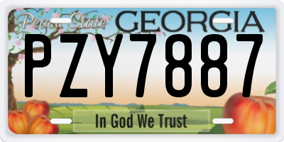 GA license plate PZY7887