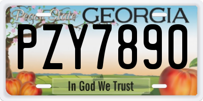 GA license plate PZY7890