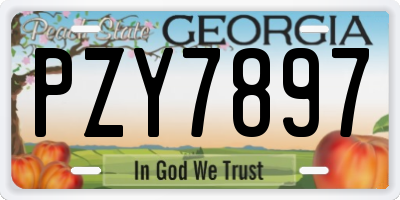 GA license plate PZY7897
