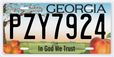 GA license plate PZY7924