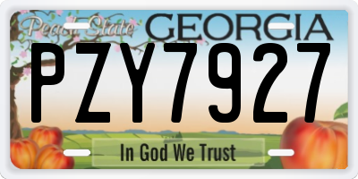 GA license plate PZY7927