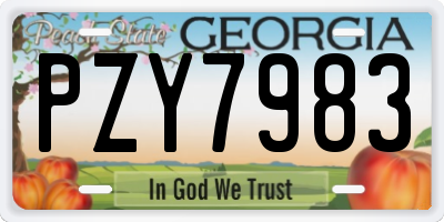 GA license plate PZY7983