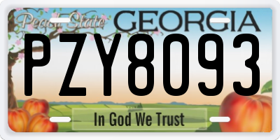 GA license plate PZY8093