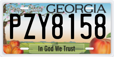 GA license plate PZY8158