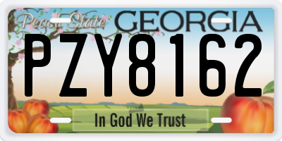 GA license plate PZY8162
