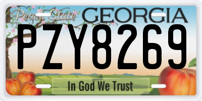GA license plate PZY8269