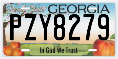 GA license plate PZY8279
