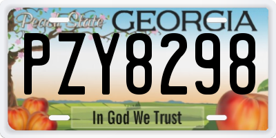 GA license plate PZY8298
