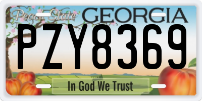 GA license plate PZY8369