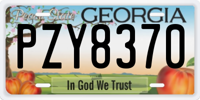GA license plate PZY8370