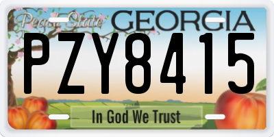 GA license plate PZY8415