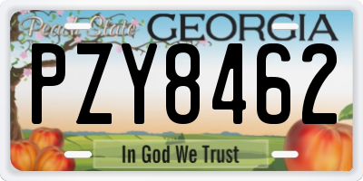 GA license plate PZY8462