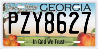 GA license plate PZY8627