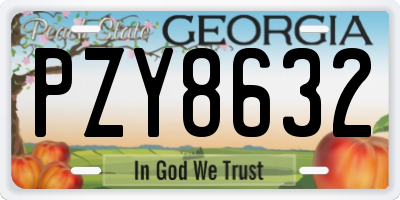 GA license plate PZY8632