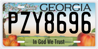 GA license plate PZY8696