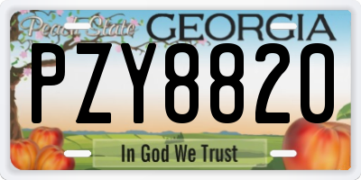 GA license plate PZY8820