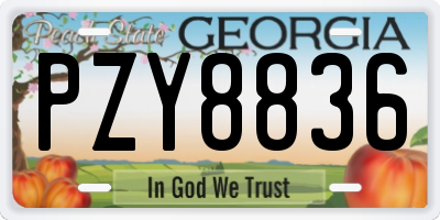 GA license plate PZY8836