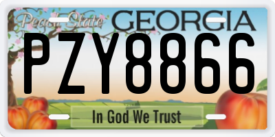 GA license plate PZY8866