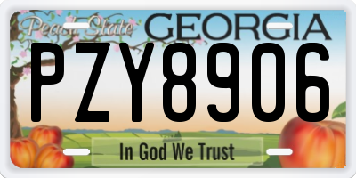 GA license plate PZY8906