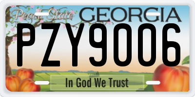 GA license plate PZY9006