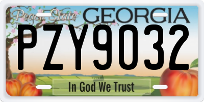 GA license plate PZY9032