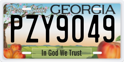 GA license plate PZY9049