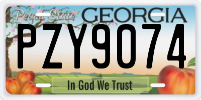 GA license plate PZY9074