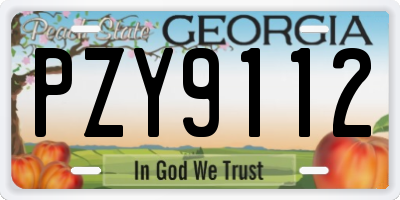 GA license plate PZY9112