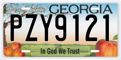 GA license plate PZY9121
