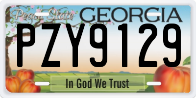 GA license plate PZY9129