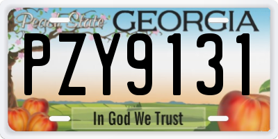 GA license plate PZY9131