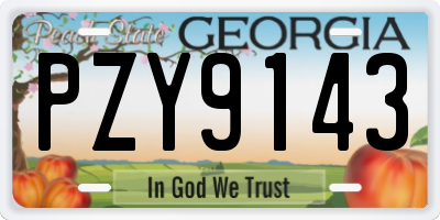 GA license plate PZY9143