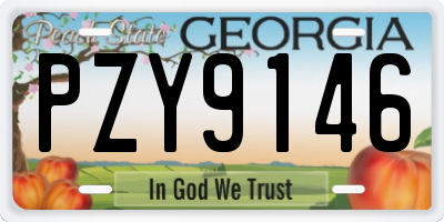 GA license plate PZY9146