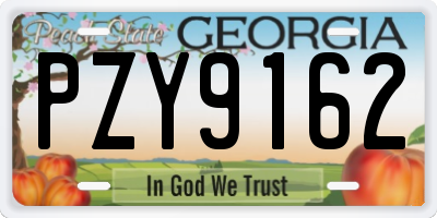 GA license plate PZY9162