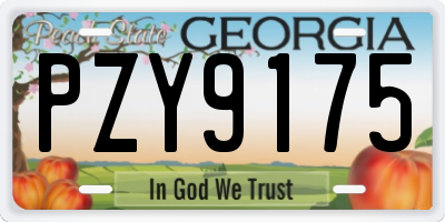 GA license plate PZY9175