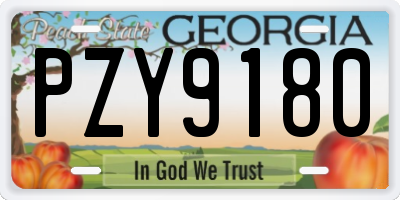 GA license plate PZY9180