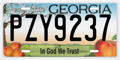 GA license plate PZY9237