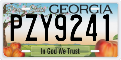 GA license plate PZY9241