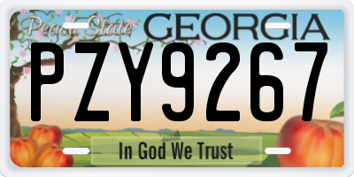 GA license plate PZY9267