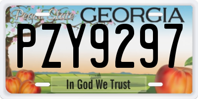 GA license plate PZY9297
