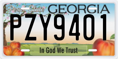 GA license plate PZY9401