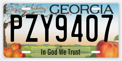 GA license plate PZY9407