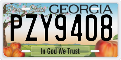 GA license plate PZY9408