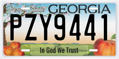 GA license plate PZY9441