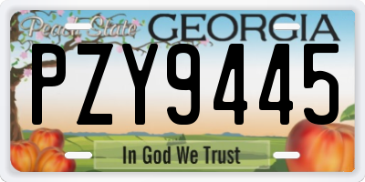 GA license plate PZY9445