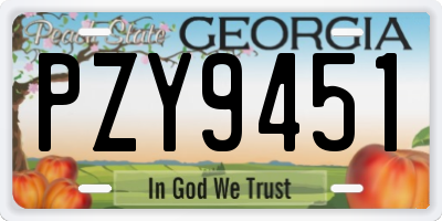GA license plate PZY9451