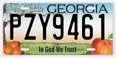 GA license plate PZY9461