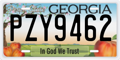 GA license plate PZY9462