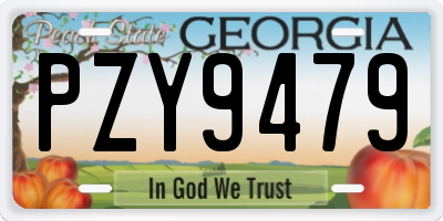 GA license plate PZY9479
